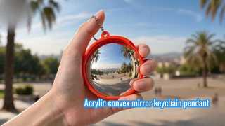 Acrylic convex mirror keychain pendant