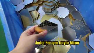 Amber Hexagon Acrylic Mirror Wall Stickers