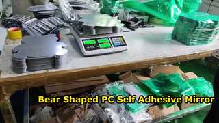 Bear Shaped PC Self Adhesive Mirror