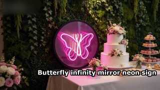 Butterfly infinity mirror neon sign
