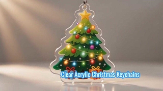 Clear Acrylic Christmas Keychains