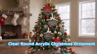Clear Round Acrylic Christmas Ornament