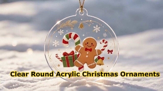  Clear Round Acrylic Christmas Ornaments