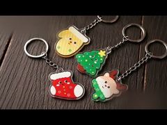 Custom UV Printed Xmas Acrylic Key Ring