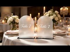 Frosted Arch Acrylic Wedding Table Number Sign