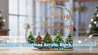 Heart Shaped Christmas Acrylic Block Decoration