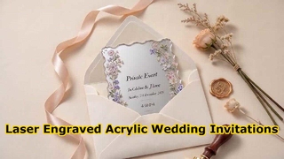 Laser Engraved Acrylic Wedding Invitations