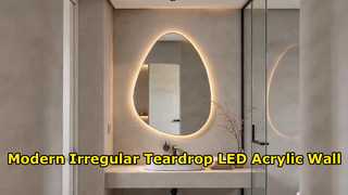 Modern Irregular Teardrop LED Acrylic Wall Mirror