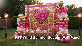 PET Wind Spinner Sequin Wall Panel