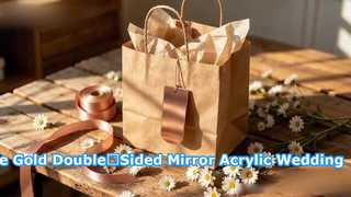 Rose Gold Double‑Sided Mirror Acrylic Wedding Favor Hang Tag
