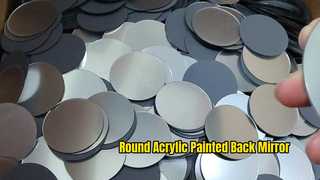 Round Acrylic Painted Back Mirror