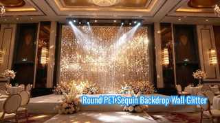 Round PET Sequin Backdrop Wall Glitter 