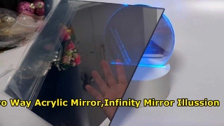 Bulk supply 600×600×1.8mm silver smoke grey two way acrylic mirror sheet. Stable optical performance
