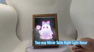 Two-way Mirror Table Night Light Decor Photo Frame