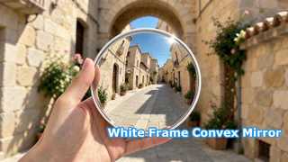 White Frame Convex Mirror